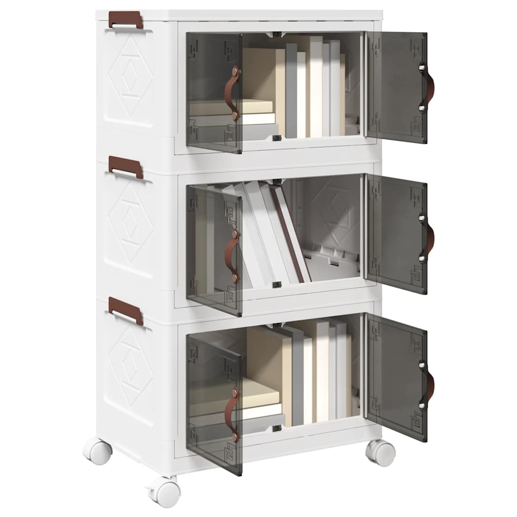Boîte de rangement Vidaxl Empilable avec roues 3 couches 28 L 48.5x29.5x86 cm