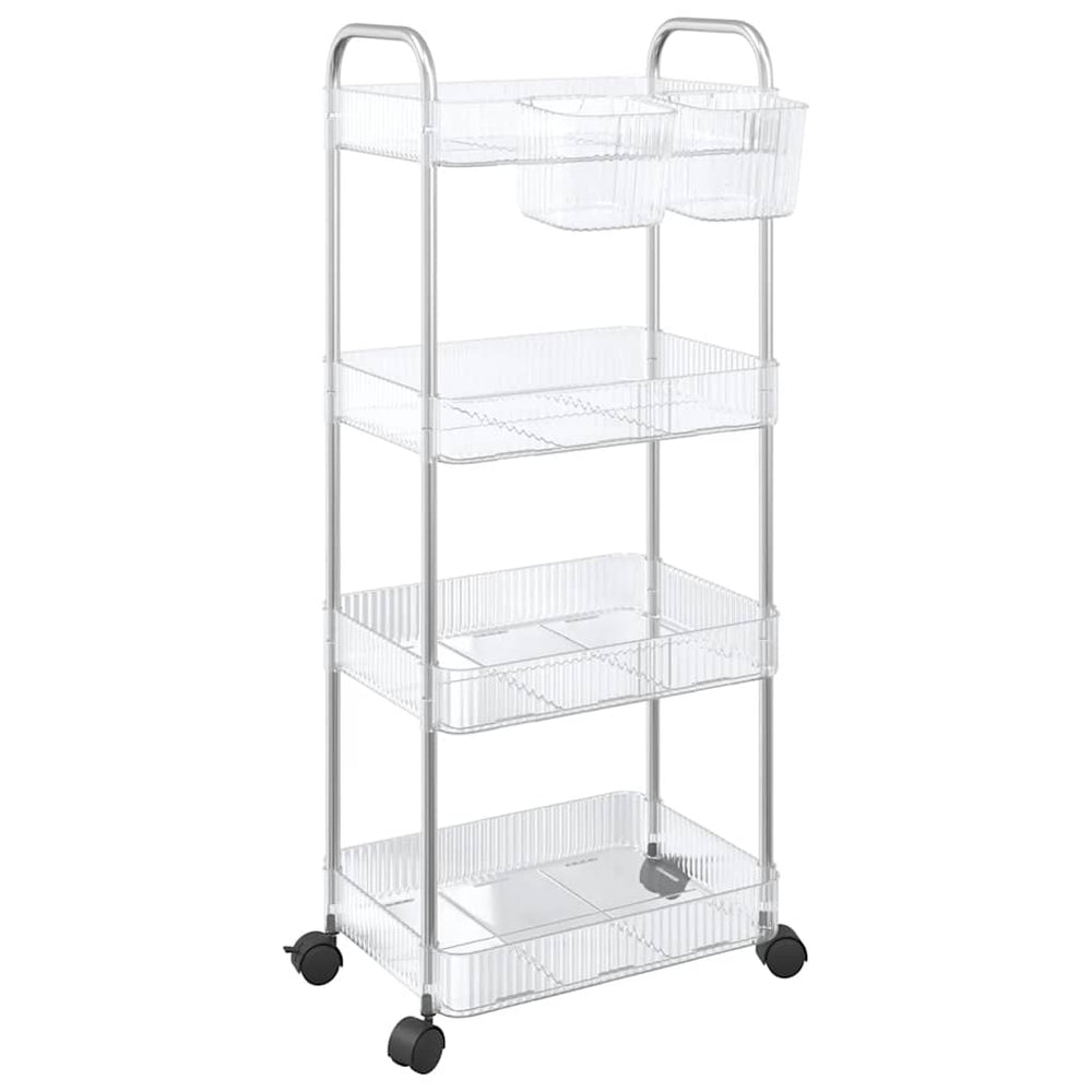 Vidaxl storage trolley 4-tier 37x28x95 cm acrylic transparent