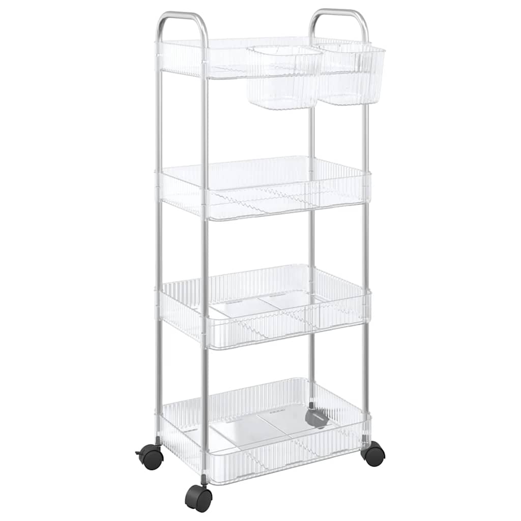 Vidaxl storage trolley 4-tier 37x28x95 cm acrylic transparent