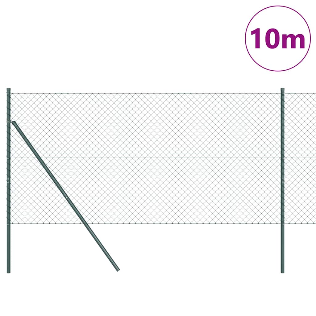 Poste para valla vidaxl verde 10 x 1 m (malla 40 x 40 mm) acero y PVC
