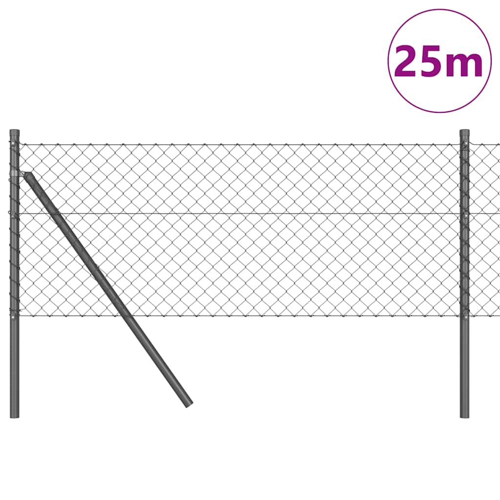 Vidaxl afrasteringspaal grijs 25 x 0,4 m (40 x 40 mm gaas)