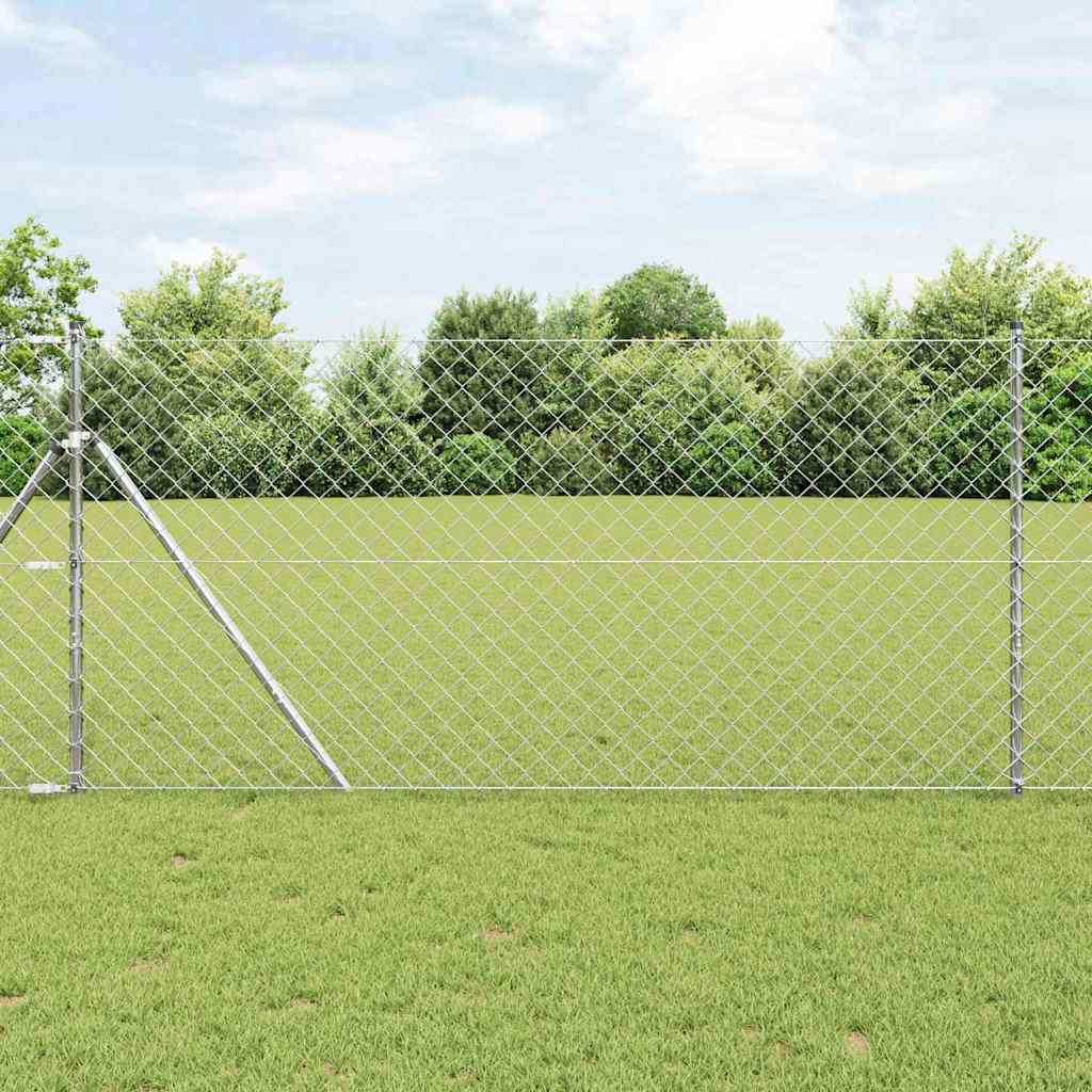 Vidaxl afrasteringspaal zilver 10 x 1,2 m (60 x 60 mm gaas) staal