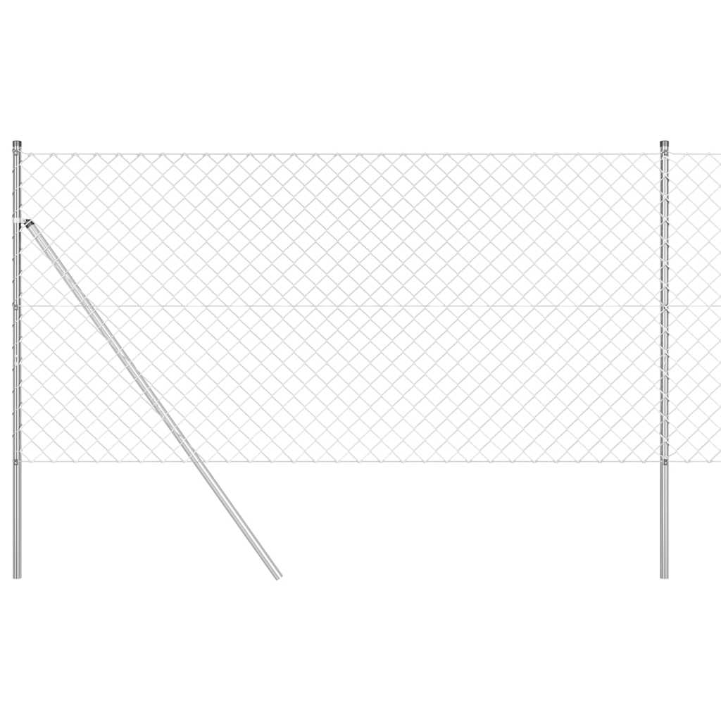 Vidaxl afrasteringspaal zilver 10 x 1,2 m (60 x 60 mm gaas) staal