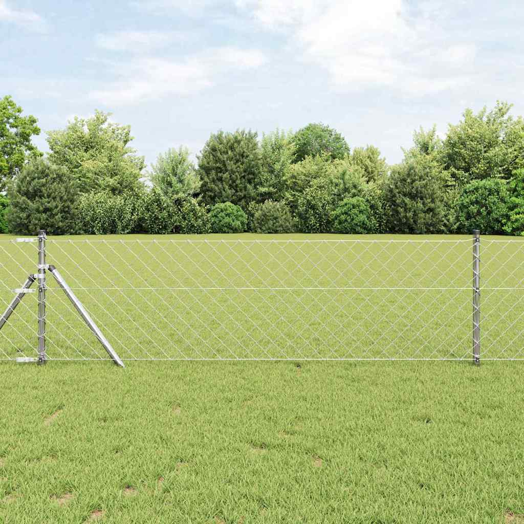 Poste para valla Vidaxl plateado 25 x 0,4 m (malla 60 x 60 mm) acero