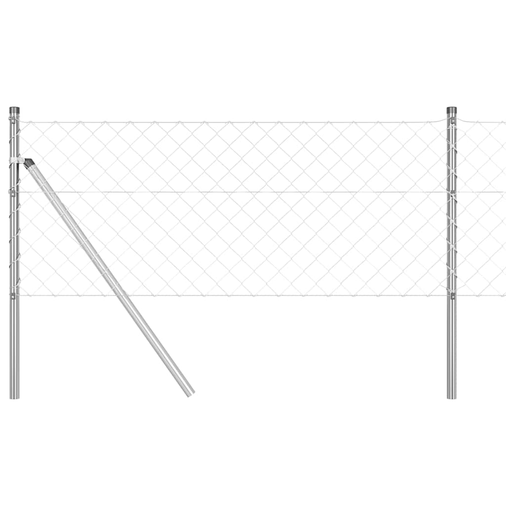Poste para valla Vidaxl plateado 25 x 0,4 m (malla 60 x 60 mm) acero