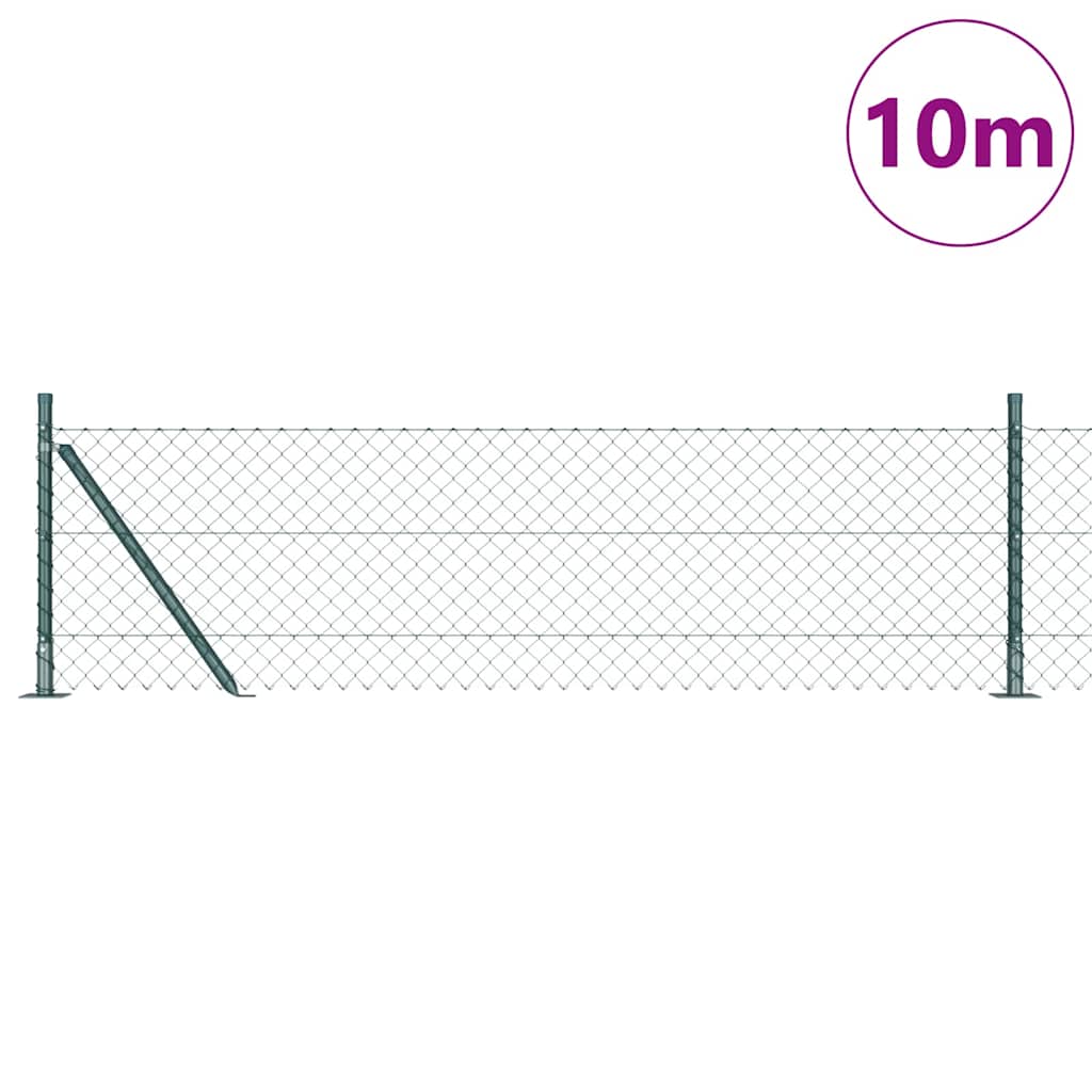 Vidaxl стълб за ограда зелен 10 x 0,6 m (40 x 40 mm мрежа)