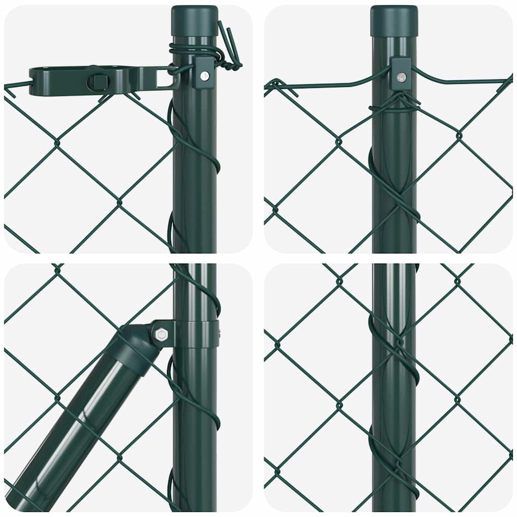 Vidaxl ограден стълб зелен 10 x 1 m (60 x 60 mm мрежа) стомана и PVC