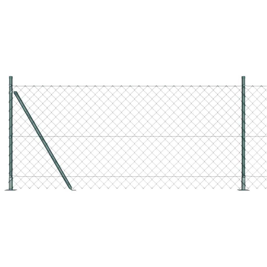 Vidaxl ограден стълб зелен 10 x 1 m (60 x 60 mm мрежа) стомана и PVC