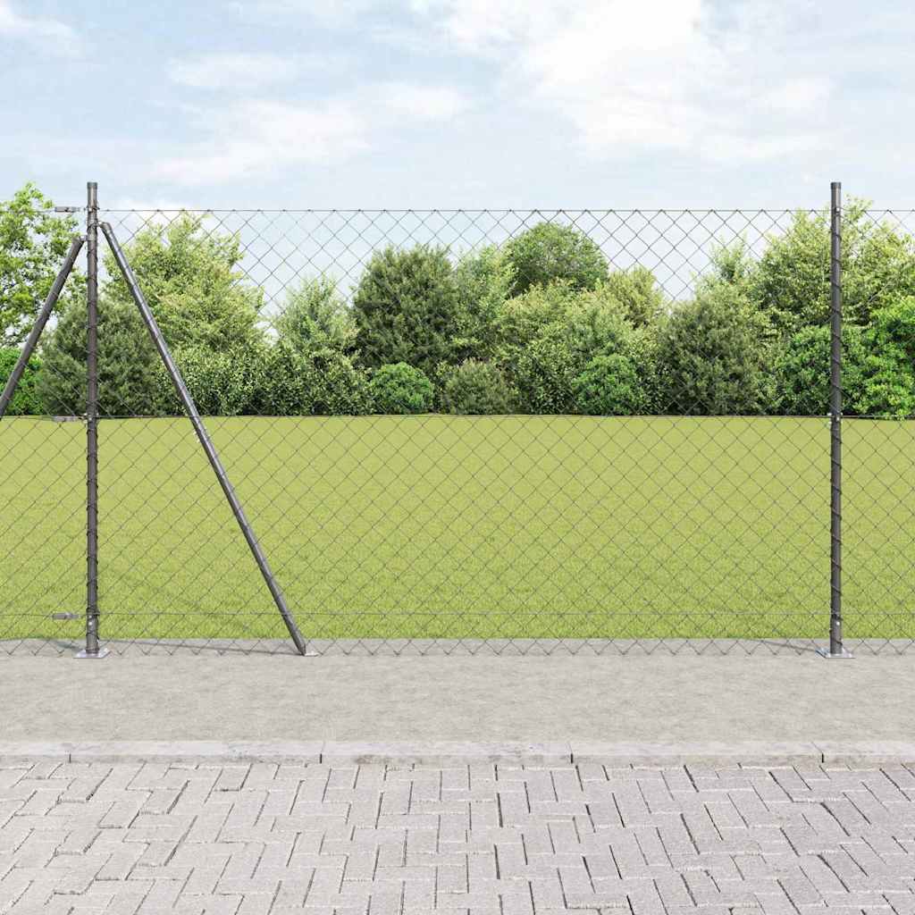 Vidaxl afrasteringspaal grijs 10 x 1,6 m (60 x 60 mm gaas)