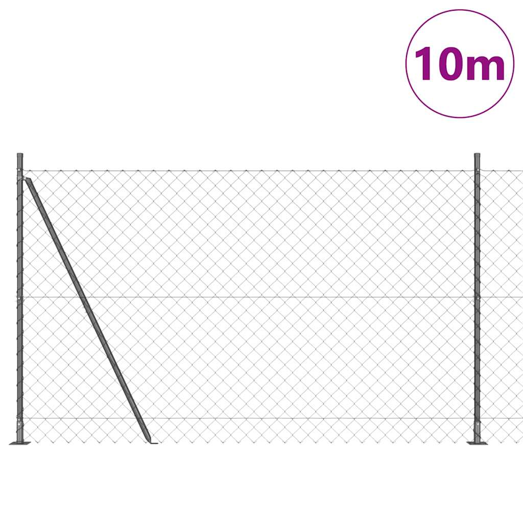 Vidaxl afrasteringspaal grijs 10 x 1,6 m (60 x 60 mm gaas)