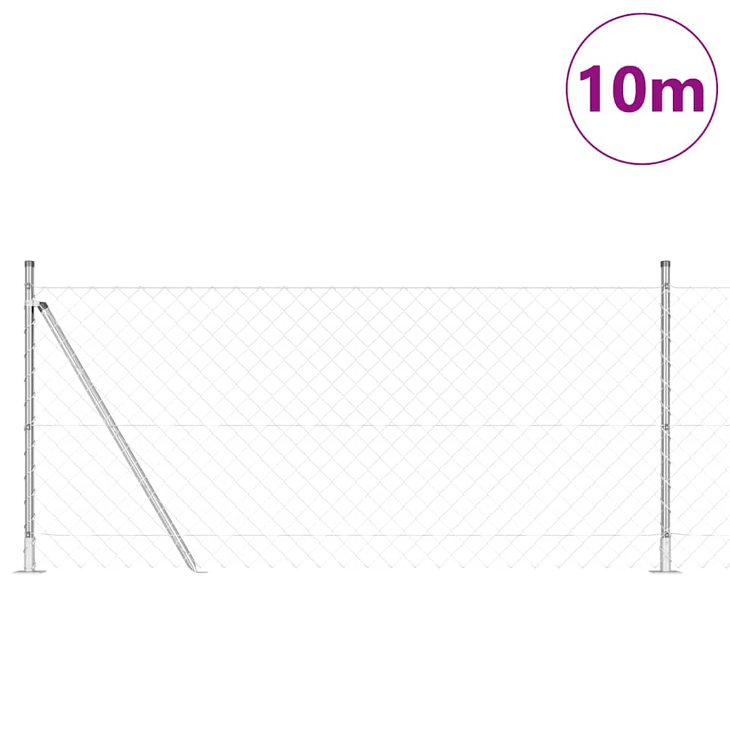 Vidaxl afrasteringspaal zilver 10 x 1 m (60 x 60 mm gaas) staal
