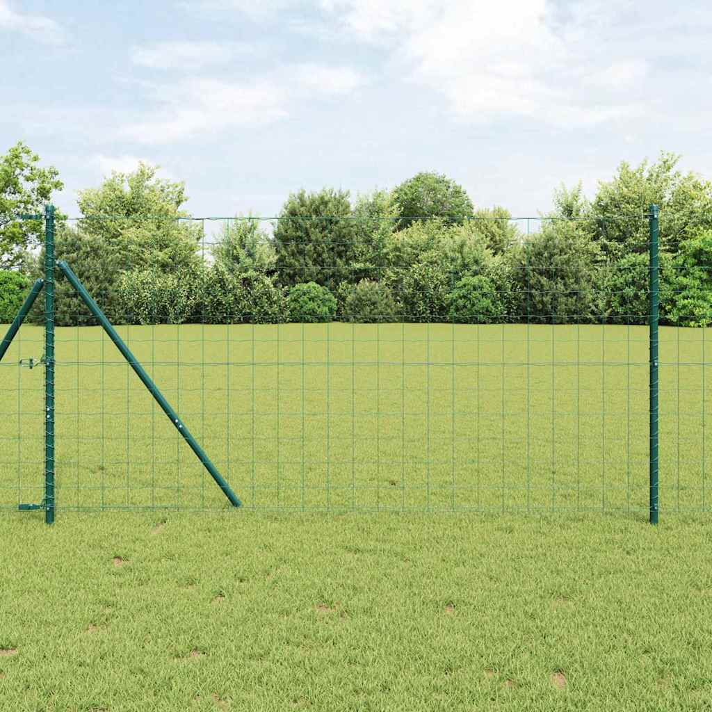 Valla vidaxxl con poste verde 1,2 x 10 m acero