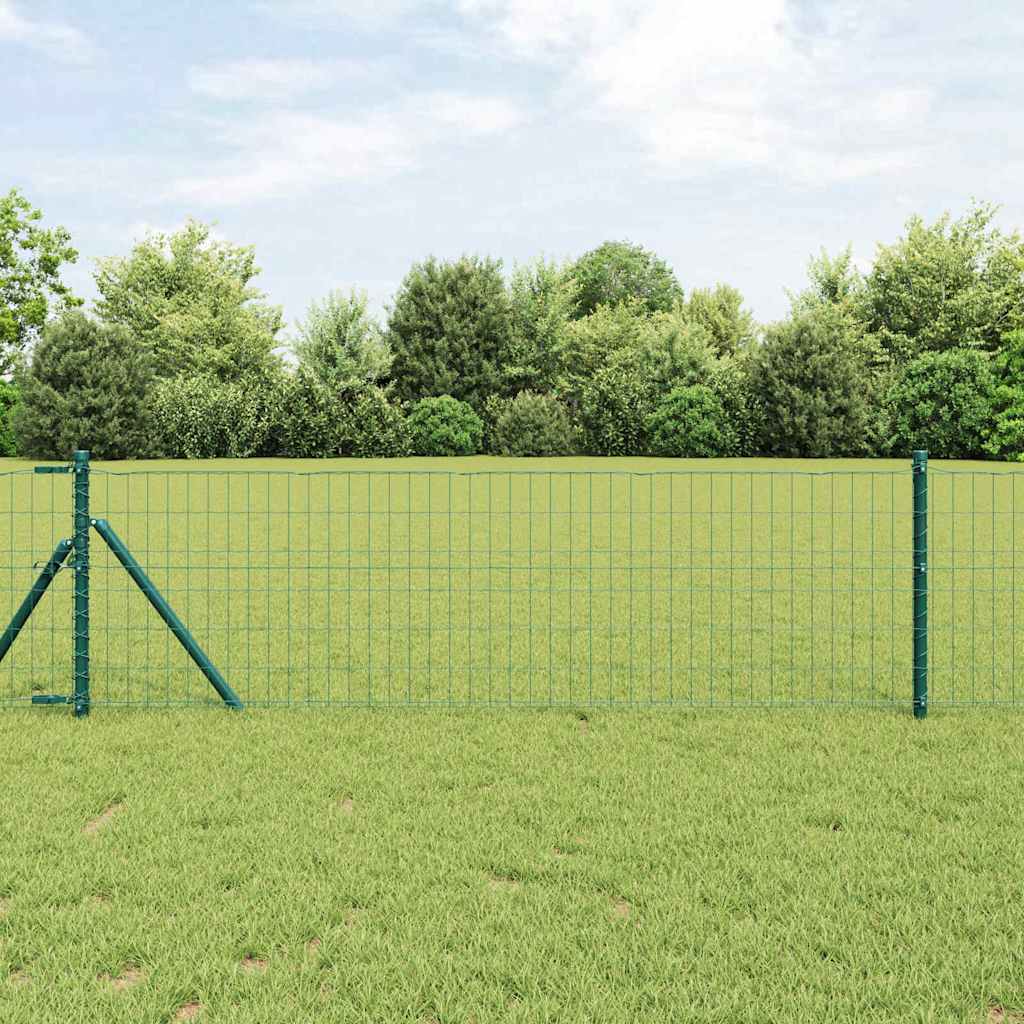 Valla vidaxxl con poste verde 0,6 x 25 m acero y PVC