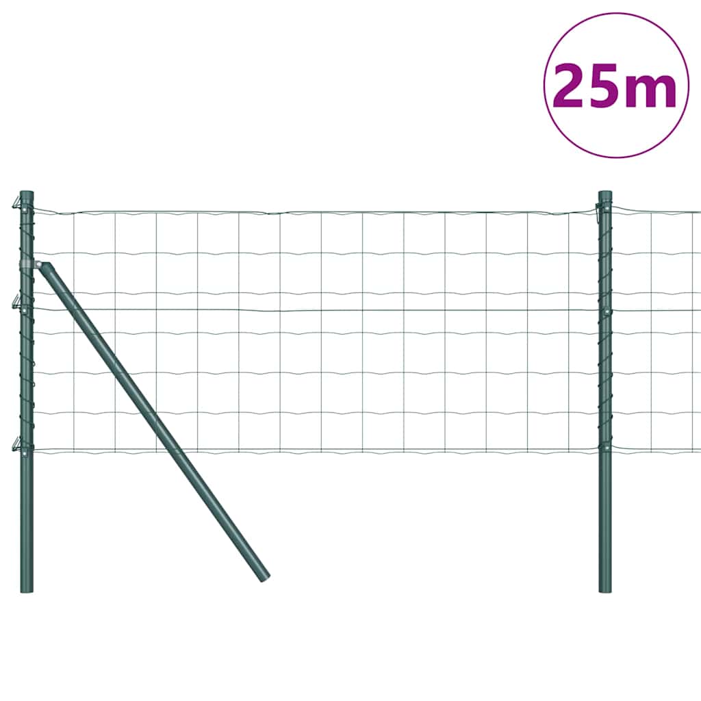 Vidaxl hek met paal groen 0,4 x 25 m staal en pvc