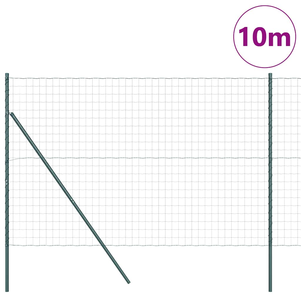 Vidaxl hek met paal groen 1,6 x 10 m staal en pvc