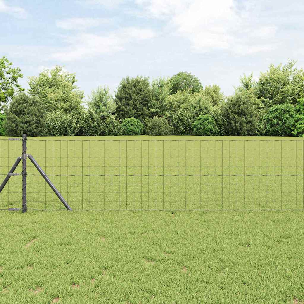 Vidaxl hek met paal grijs 0,8 x 10 m staal
