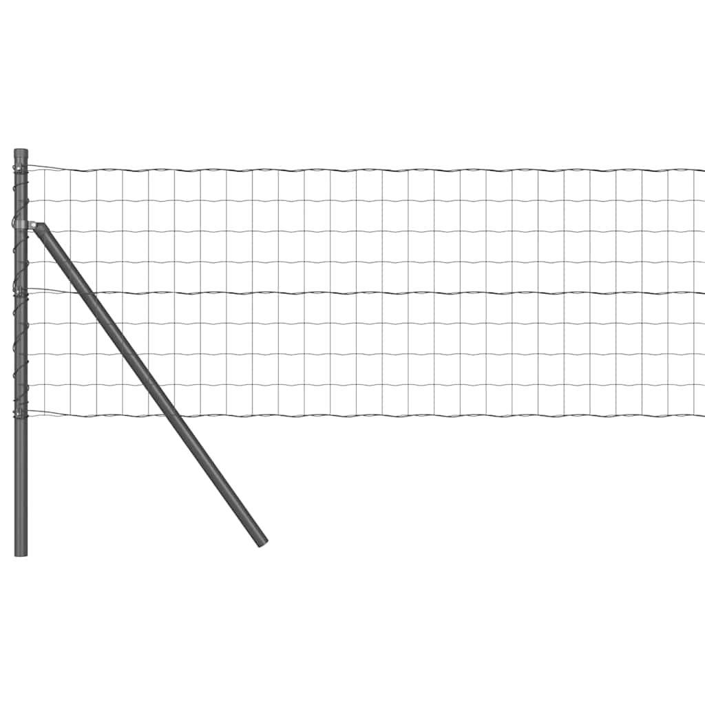 Vidaxl hek met paal grijs 0,8 x 10 m staal