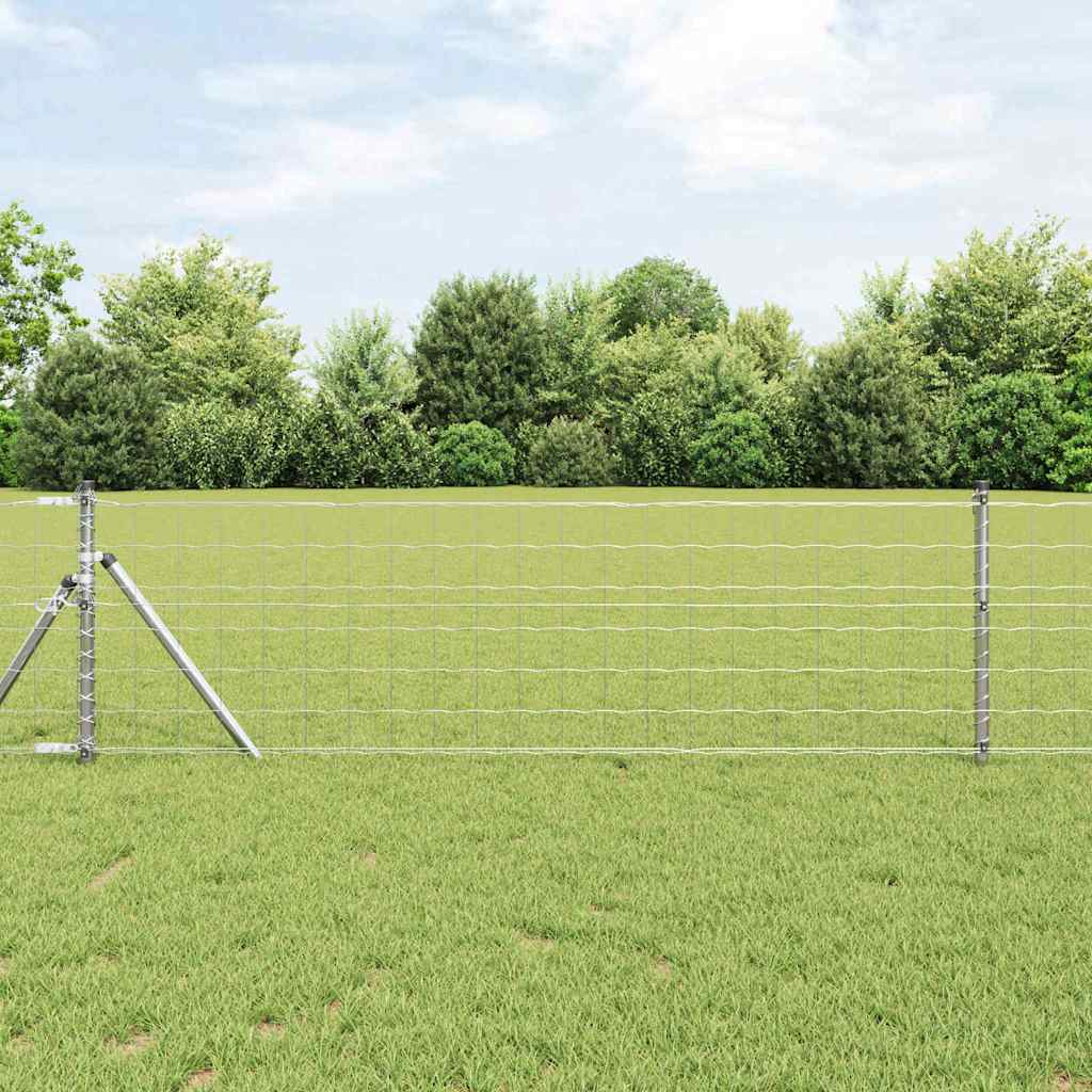 Valla vidaxl con poste plata 0,6 x 10 m acero y PVC