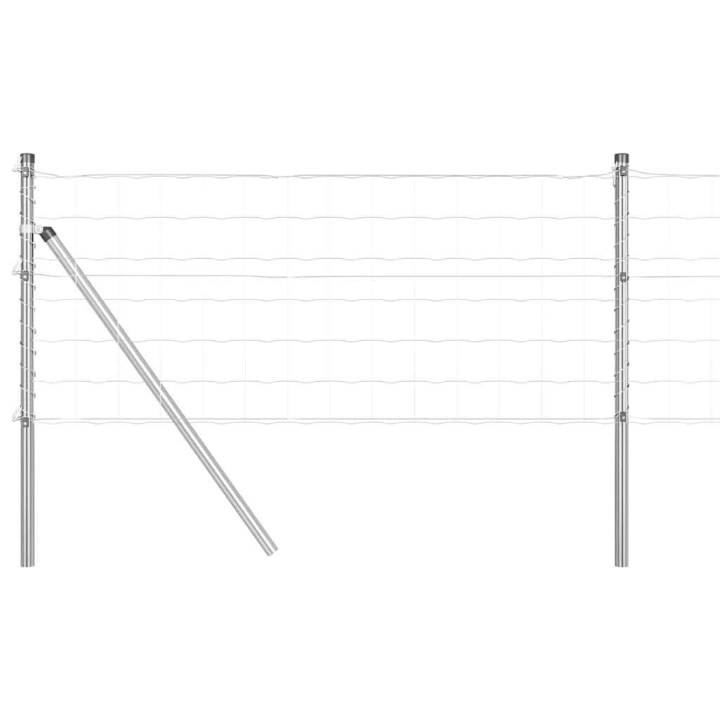 Vidaxl hek met paal zilver 0,8 x 10 m staal en pvc