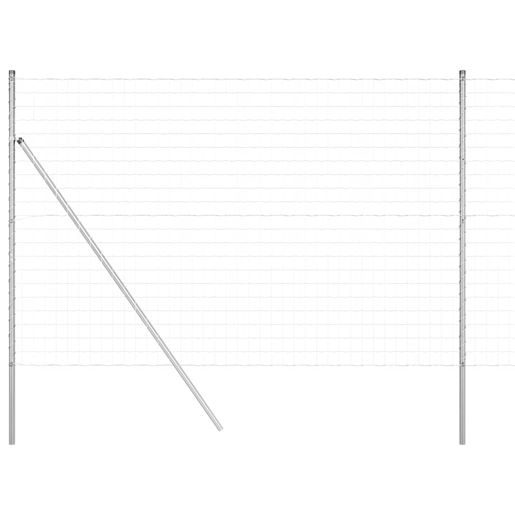 Vidaxl hek met paal zilver 1,6 x 10 m staal en pvc