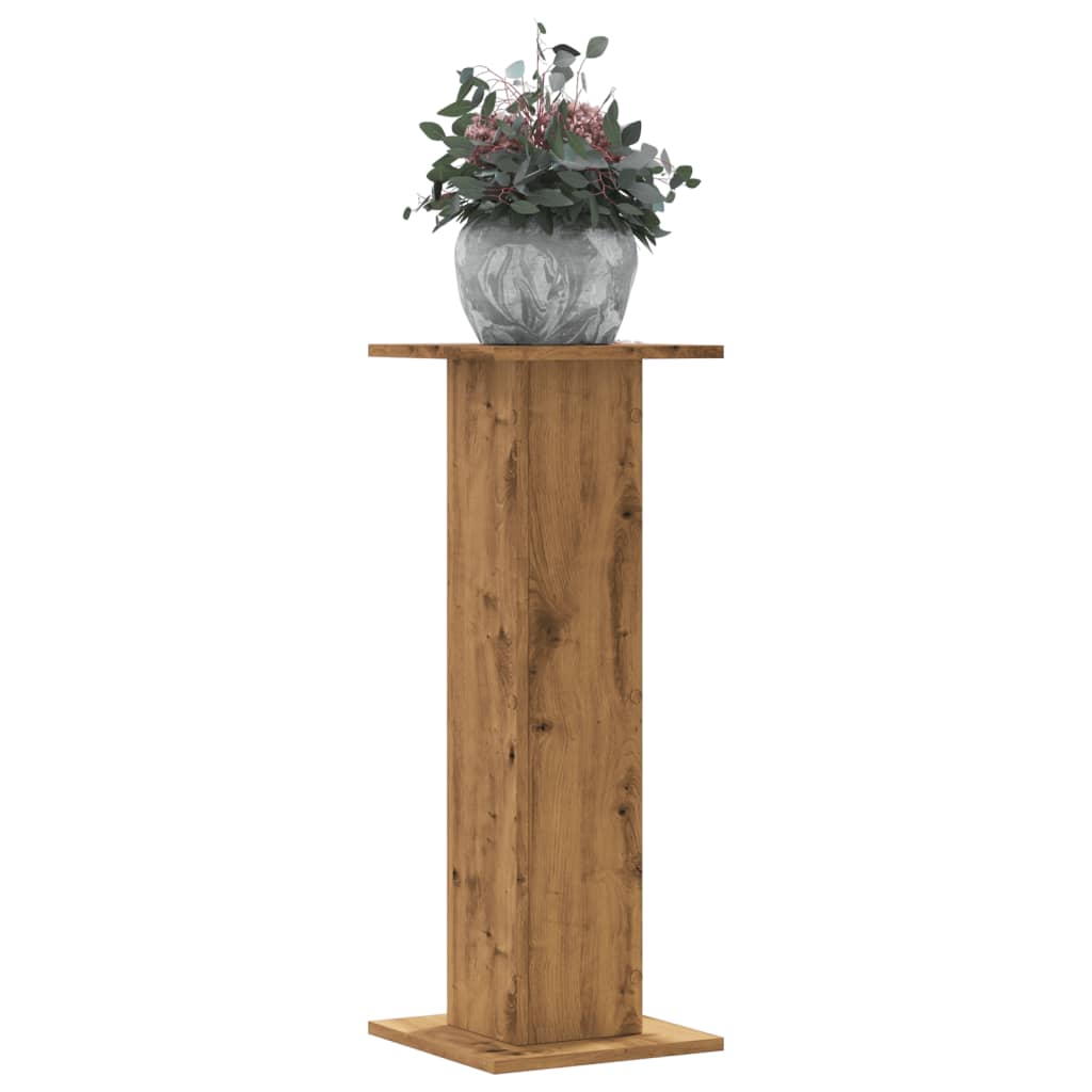 Vidaxl plantenstandaards 2 st 30x30x80 cm hout artisanaal eiken