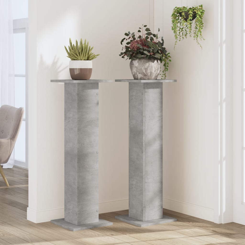 Vidaxx plant stands 2 pcs 30x30x95 cm engineered wood concrete gray
