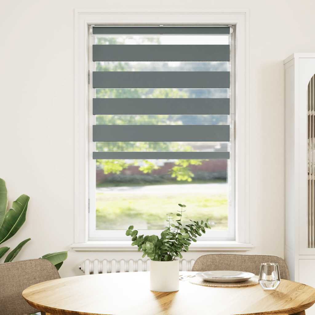 Vidaxl zebra roller blind 70x100 cm fabric width 65.9 cm dark gray