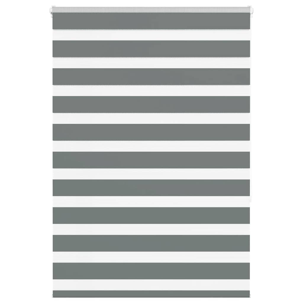 Vidaxl zebra rolgordijn 105x150 cm stofbreedte 100,9 cm donkergrijs