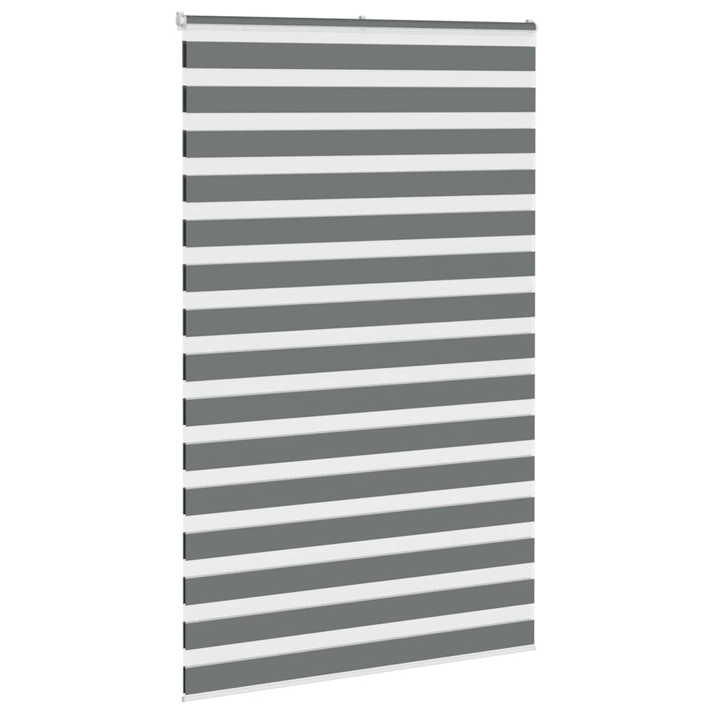 Vidaxl Zebra Roller Blind 145x200 cm Stoffbreite 140,9 cm dunkelgrau