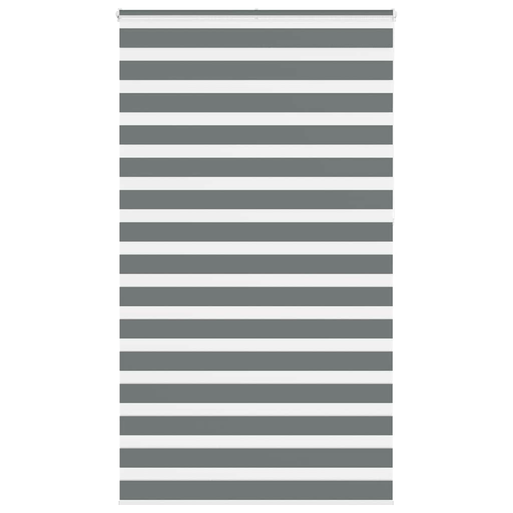Vidaxl Zebra Roller Blind 125x230 cm Stoffbreite 120,9 cm dunkelgrau