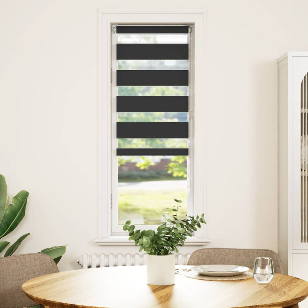 Vidaxl zebra roller blind 50x100 cm fabric width 45.9 cm black