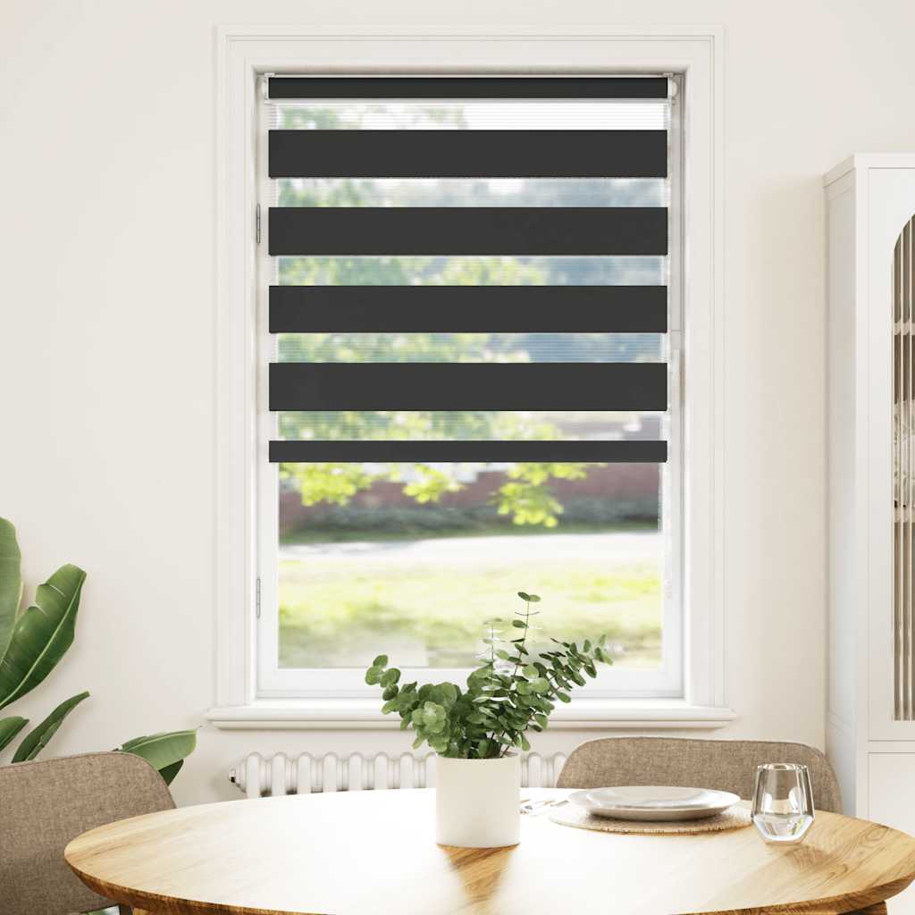 Vidaxl Zebra Roller Blind 70x100 cm Staubbreite 65,9 cm Schwarz