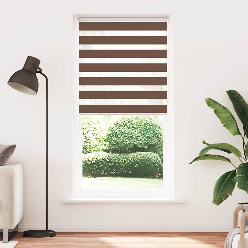 Vidaxl Zebra Roller Blind 95x200 CM Fabric Ancho 90.9 cm de poliéster marrón