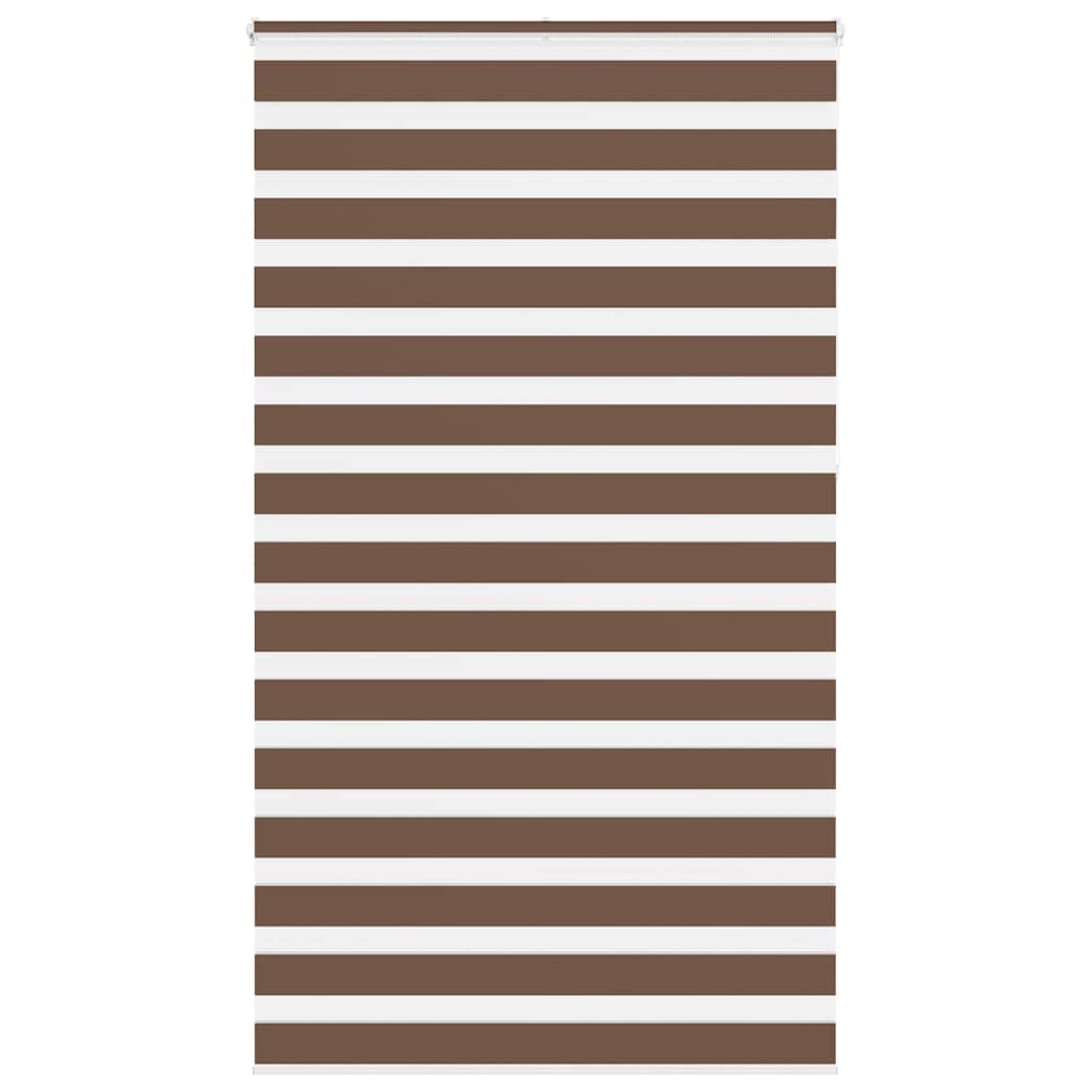 Vidaxl zebra roller blind 125x230 cm fabric width 120.9 cm polyester brown