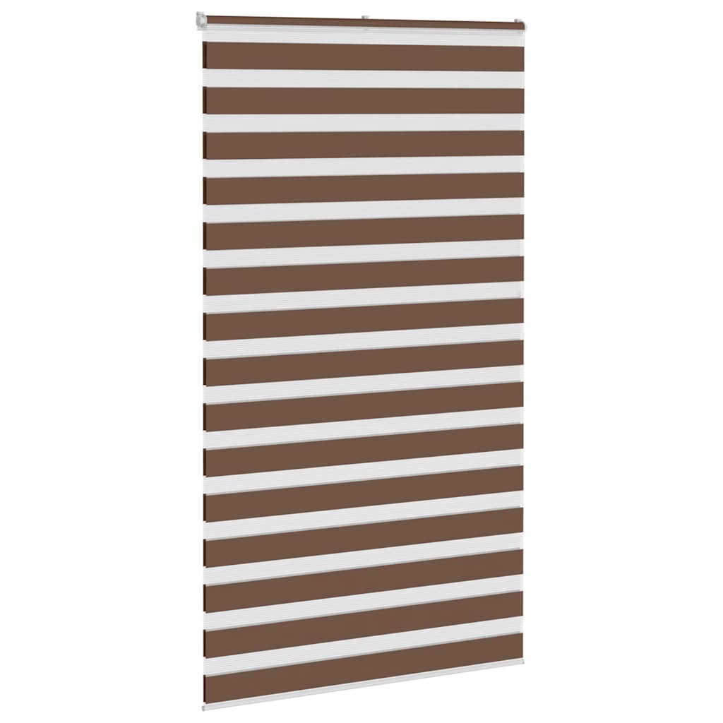 Vidaxl zebra roller blind 125x230 cm fabric width 120.9 cm polyester brown