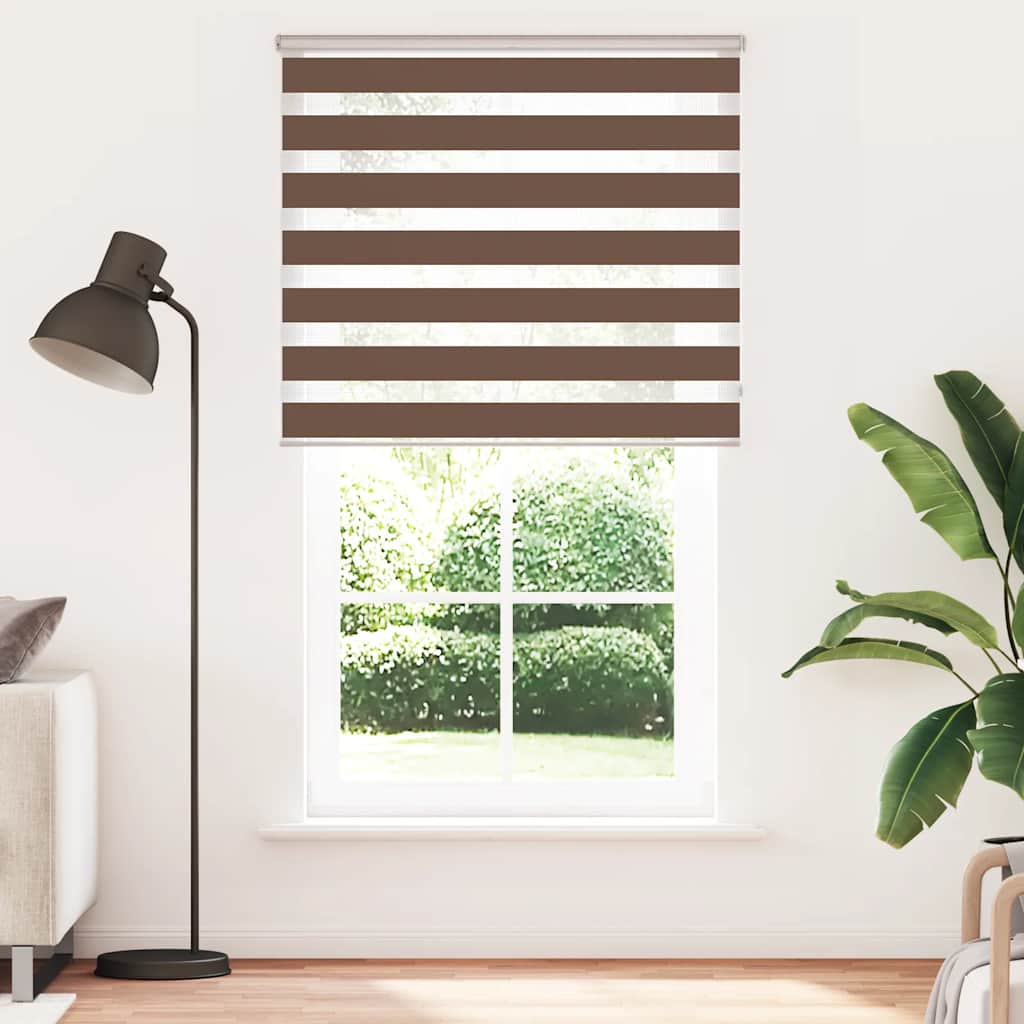 Vidaxl Zebra Roller Blind 135x230 cm Stoffbreite 130,9 cm Polyesterbraun
