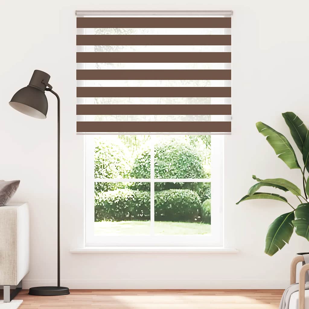 VidaXL zebra roller blind 140x230 cm fabric width 135.9 cm polyester brown