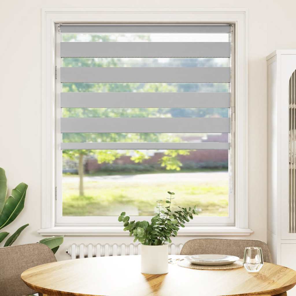 Vidaxl Zebra Roller Blind 95x100 cm Stoffbreite 90,9 cm hellgrau