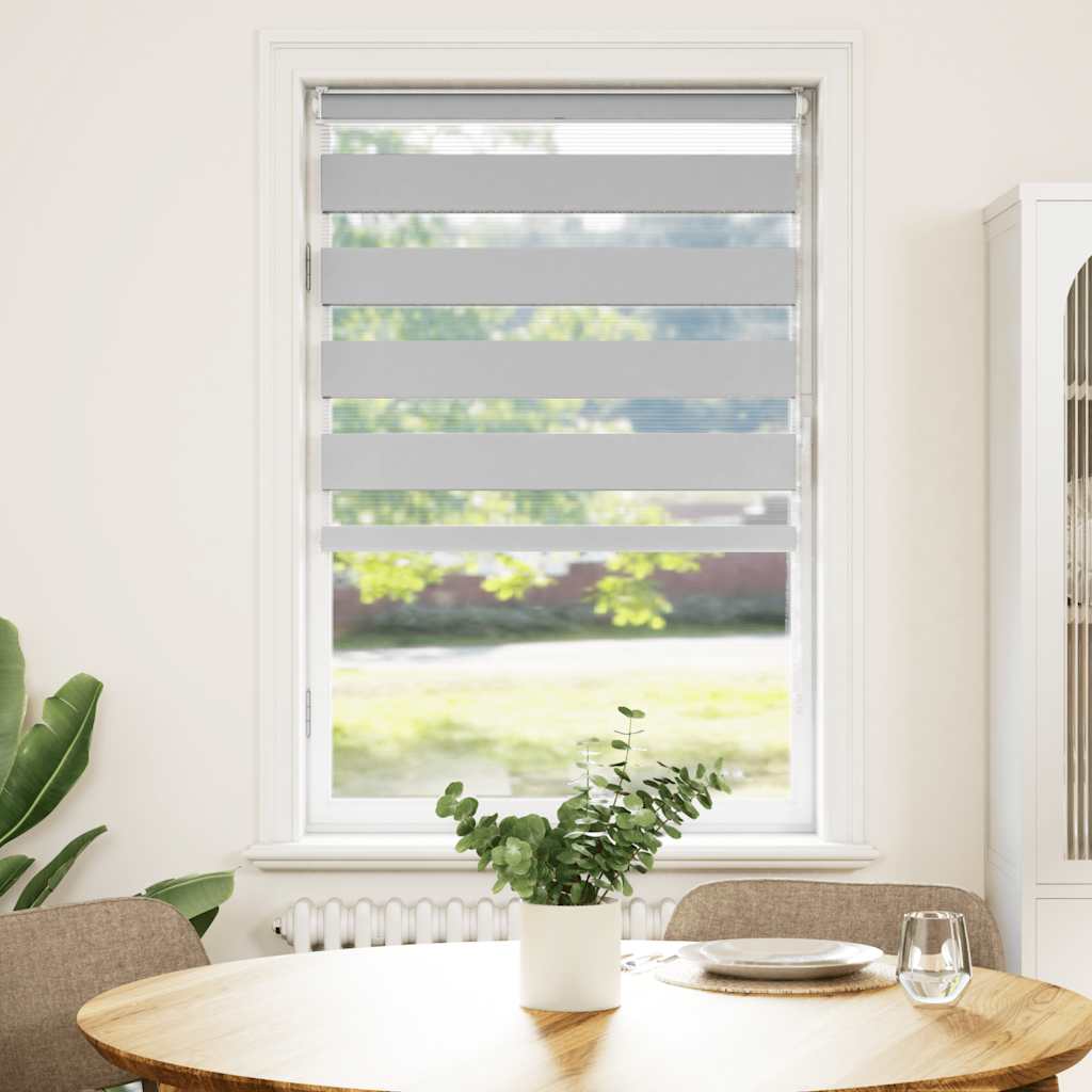 Vidaxl Zebra Roller Blind 85x150 cm Staubbreite 80,9 cm hellgrau