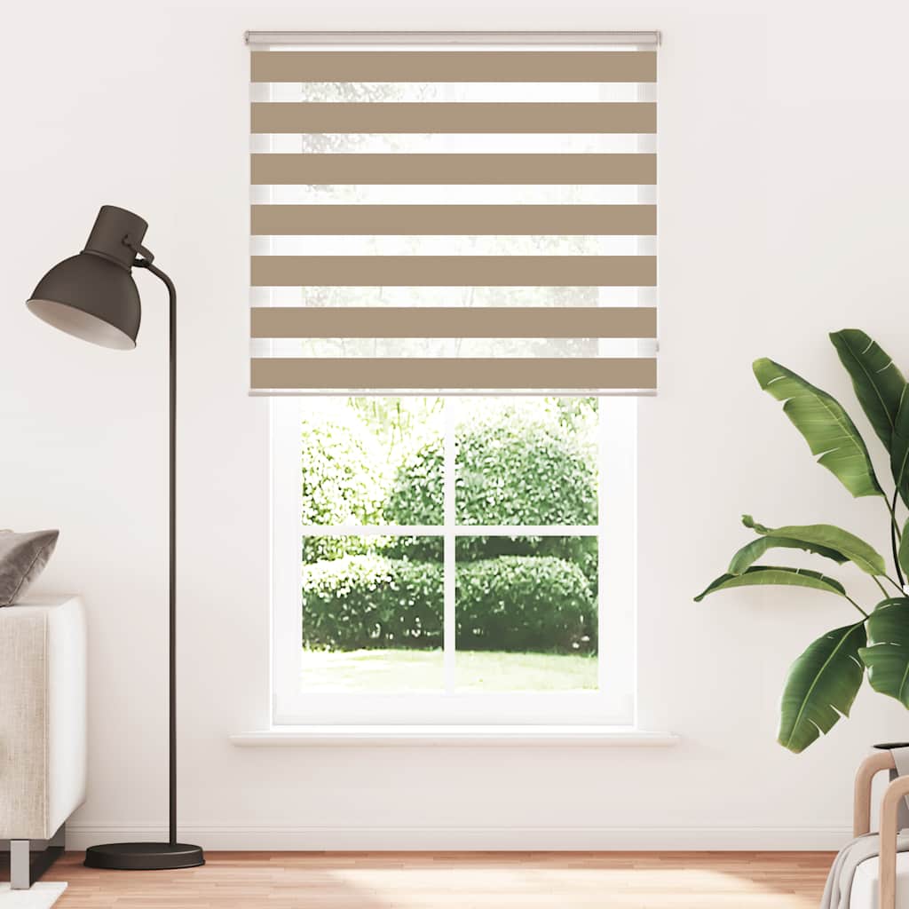 Vidaxl zebra blind 135x200 cm stofbreedte 130,9 cm polyester zandbruin
