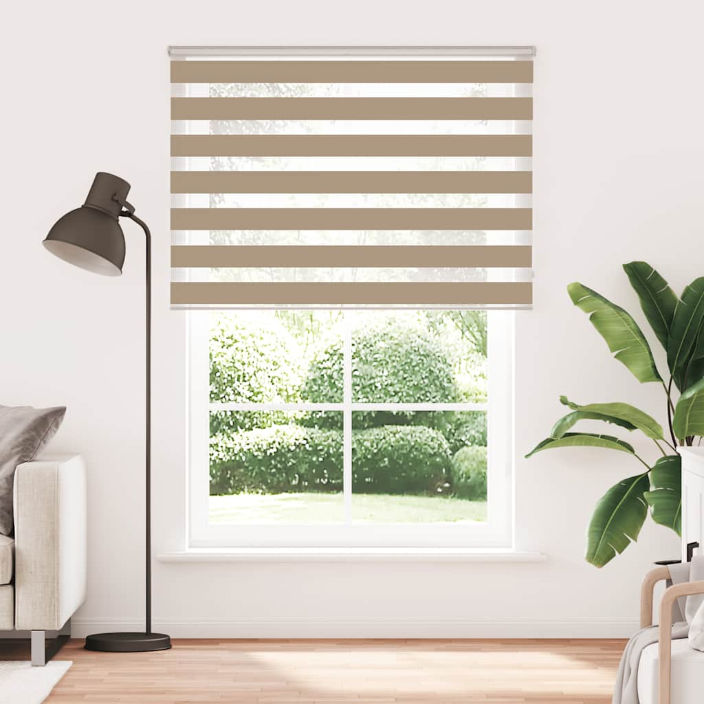 VidaXL zebra roleta 165x200 cm šírka látky 160,9 cm polyester piesková hnedá