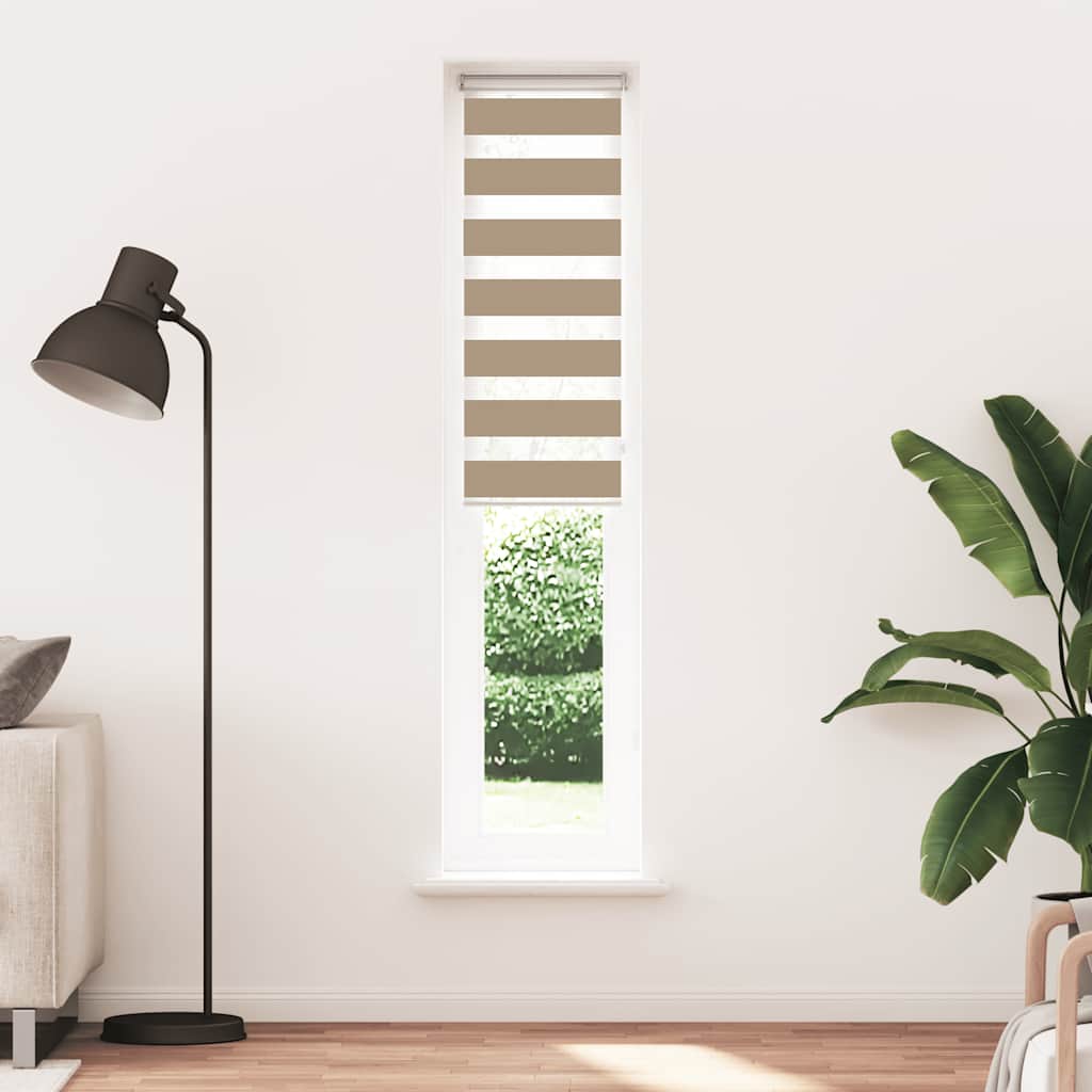 Vidaxl Zebra Blind 40x230 cm Staubbreite 35,9 cm Polyester Sandbraun