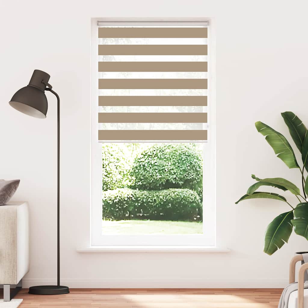 VidaXL zebra roleta 115x230 cm šírka látky 110,9 cm polyester piesková hnedá