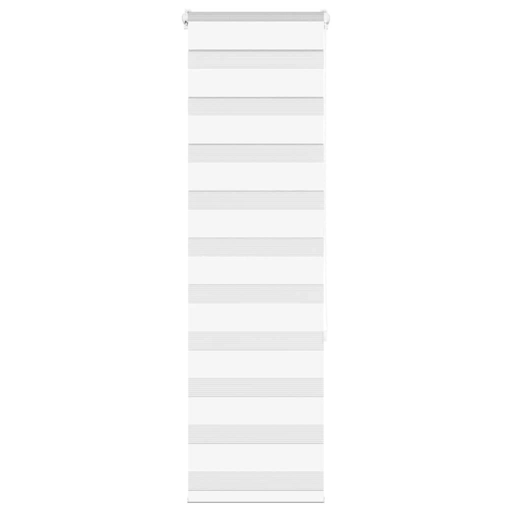 Vidaxl Zebra Roller Blind 45x150 cm Szerokość pyłu 40,9 cm poliestrowa biała