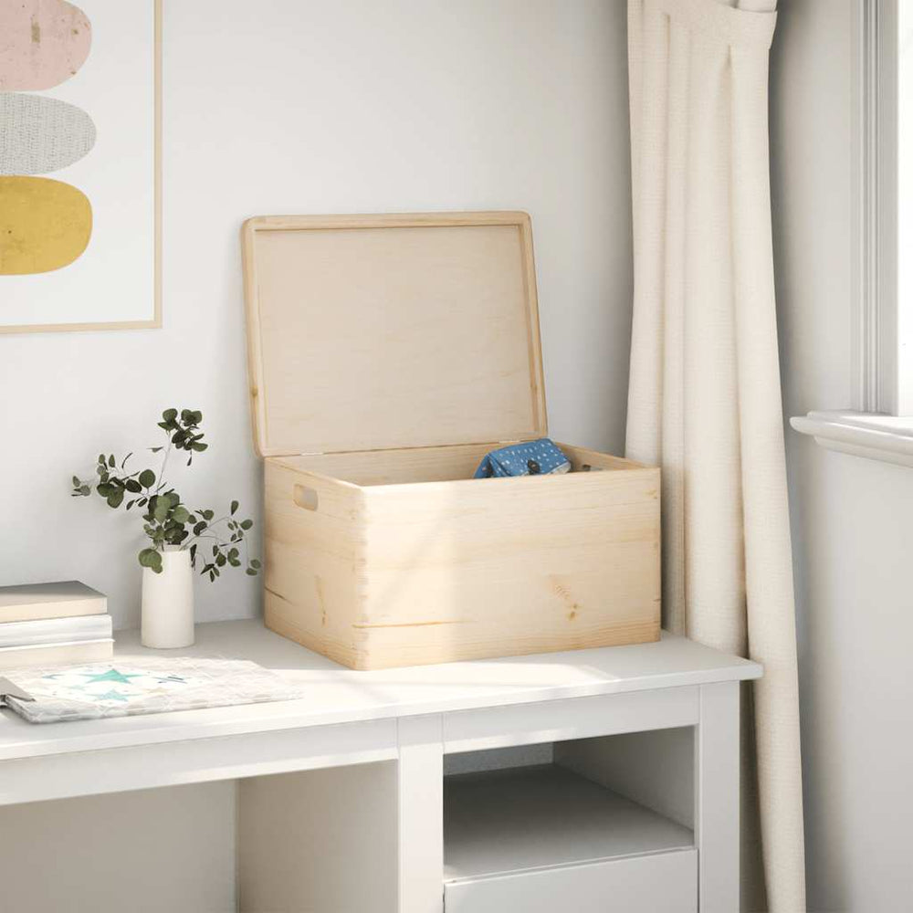 Vidaxl Boîte en bois avec poignées de couvercle 40x30x23cm Pine solide