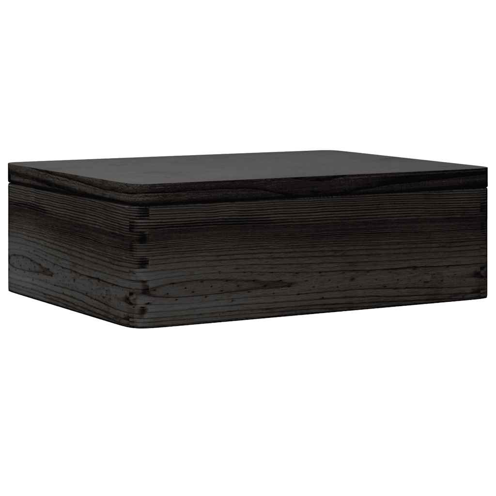 Vidaxx wooden box with lid 40x30x13 cm solid pine wood black
