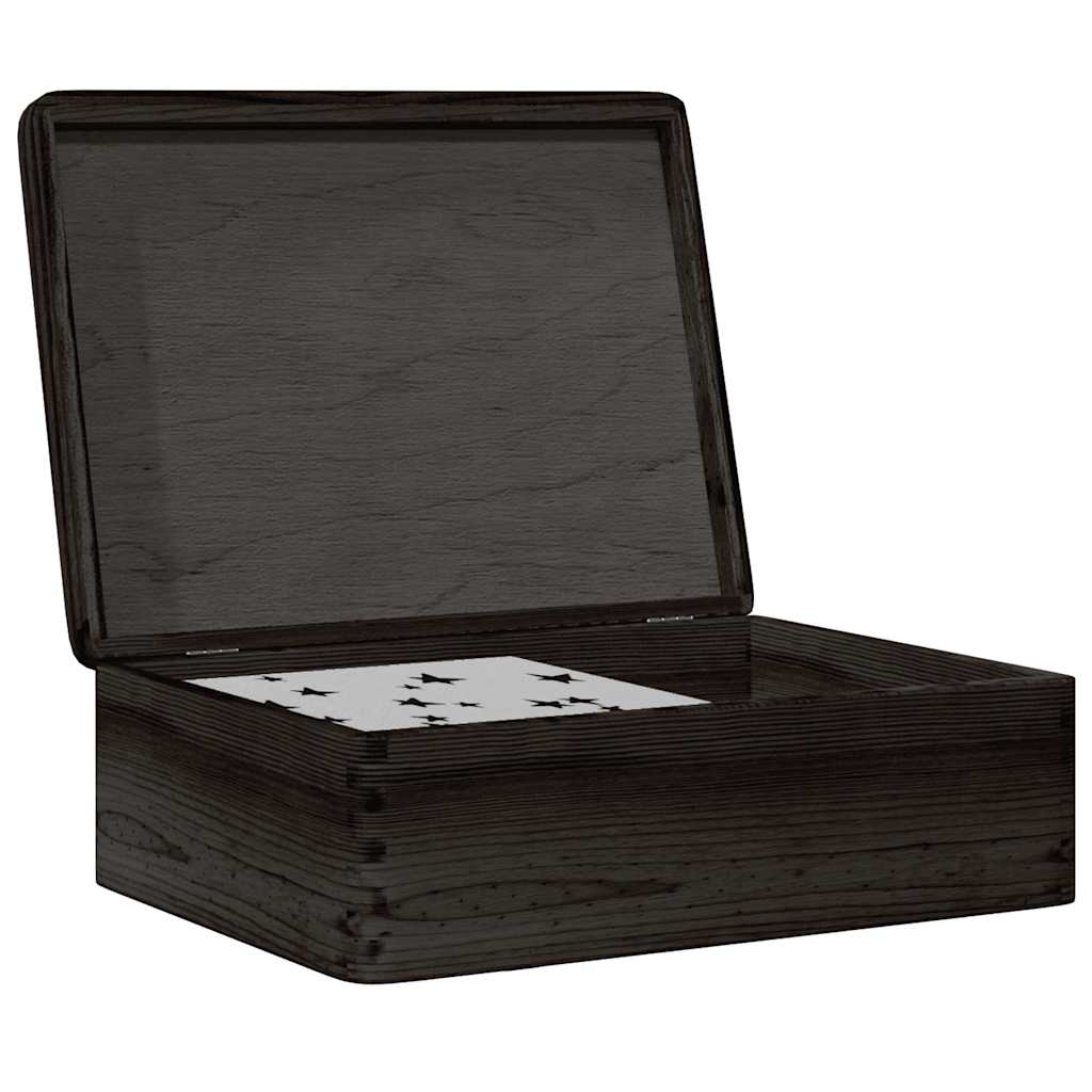 Vidaxx wooden box with lid 40x30x13 cm solid pine wood black