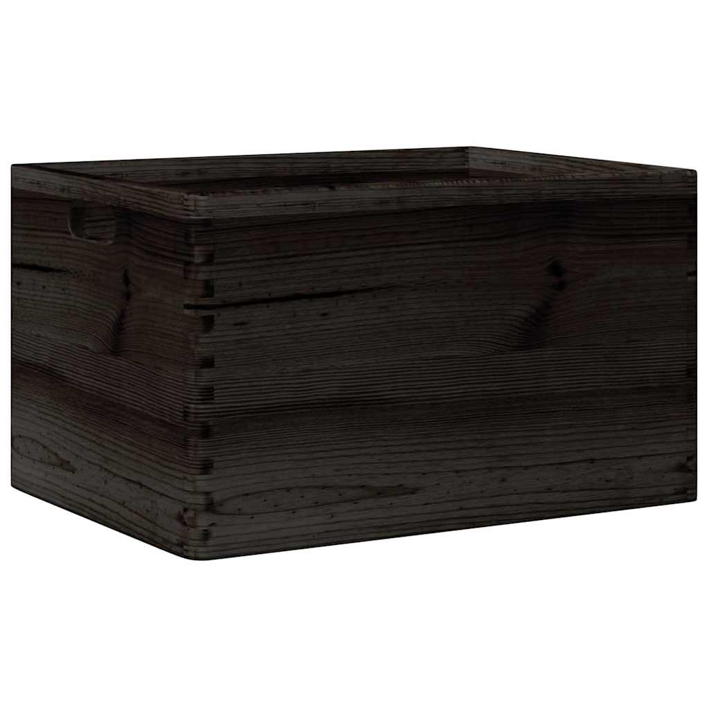 Vidaxx boîte en bois avec poignées 40x30x23 cm bois de pin massif noir