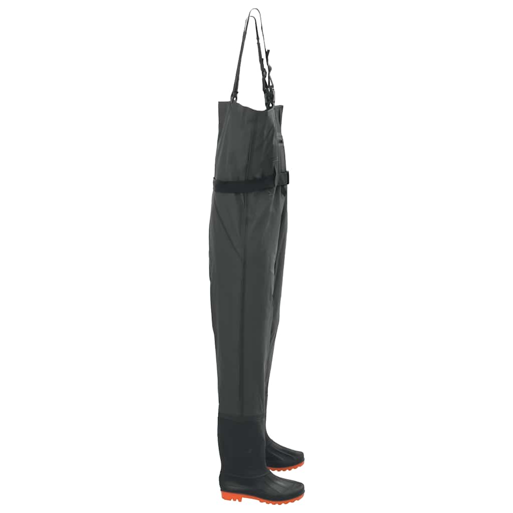 Vidaxl wading suit with boots and belt size 38 dark green