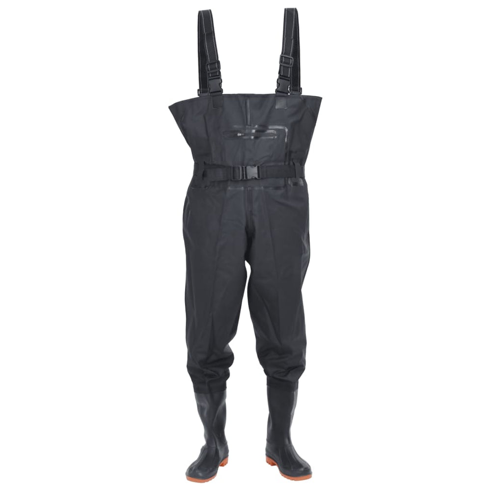 Vidaxl waadpak con stivali e cintura 45 nero